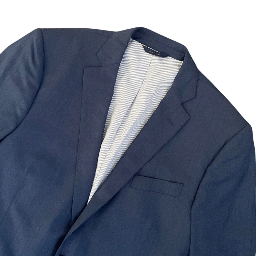 Brooks Brothers Explorer Regent Fit Wool Silk Stretch Blue Blazer 44L Jacket